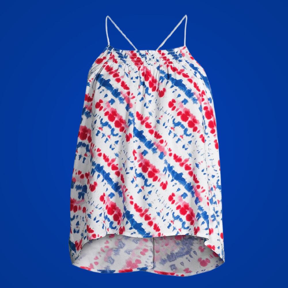 Juniors Medium American Flag Independence Day Themed Woven Cami Top